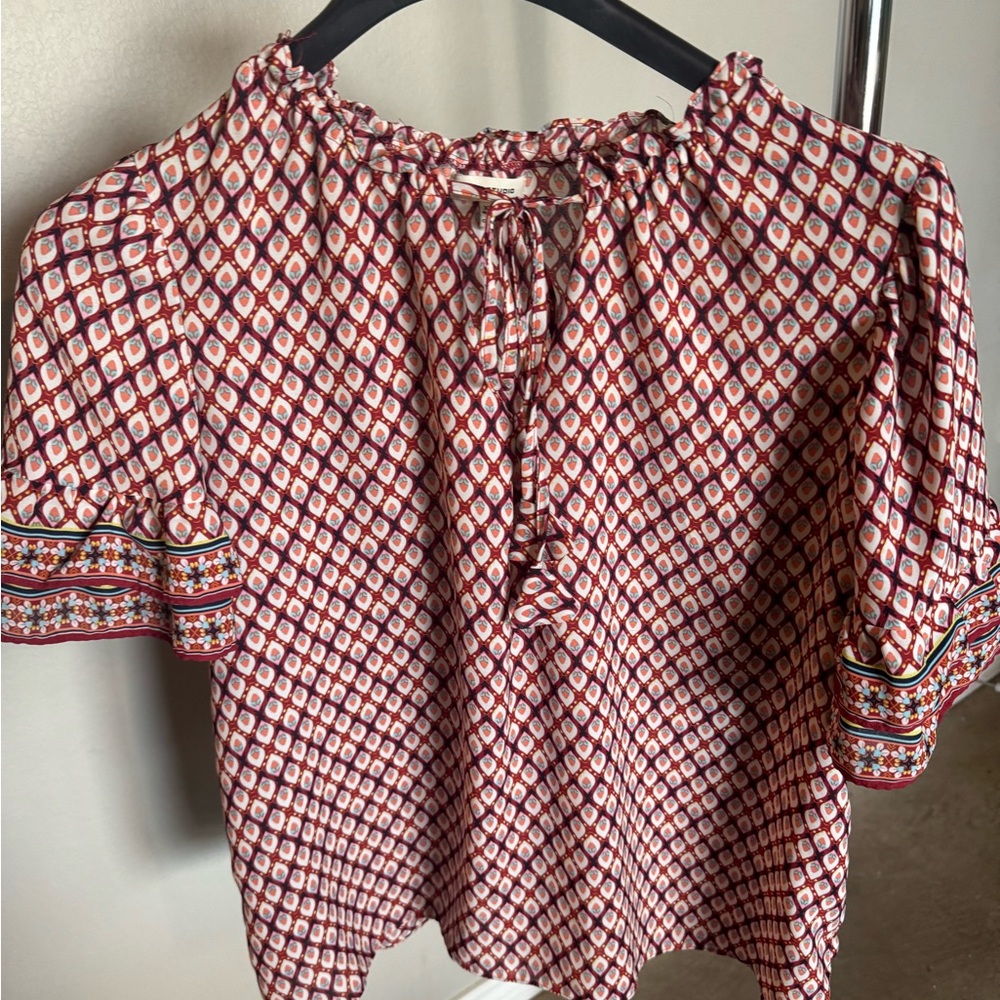 Max Studio Geometric Red Blouse